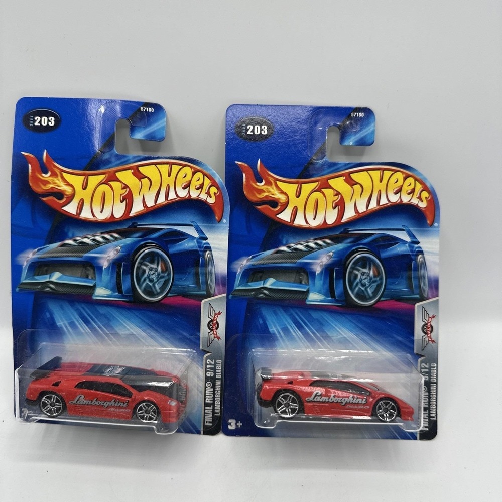 Hot Wheels #203 Final Run 9/12 Lamborghini Diablo Red Set Of 2-‎ 2005